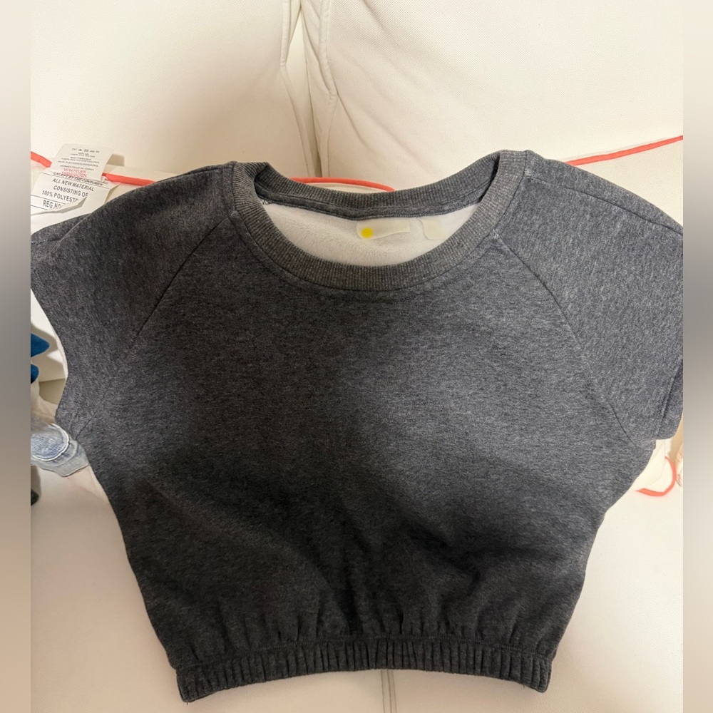 Zella Charcoal Cropped Shortsleeved Sweatshirt